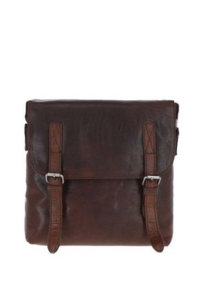 Ashwood Leather Mens Renato Real Vintage Flight Shoulder Bag - Chocolate - One Size