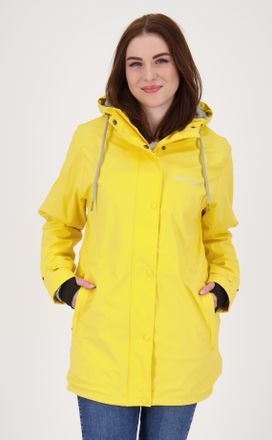 Deproc Regenjacke DEPROC ACTIVE Friesennerz ELLESMERE WOMEN, Damen, Gr. 36/38 (M), gelb, 100% Polyester, figurumspielend, gerader Abschluss mit Druckknopf, J