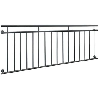 ECD Germany ECD Germany Ringhiera Balcone Antracite Francese 90 x 225 cm Supporto Finestra Bar Griglia Ringhiera in Acciaio Verniciato a Polvere 90x225 Ringhiera