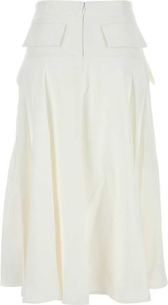 Bottega Veneta Womens Bianca Skirt White Viscose Acetate