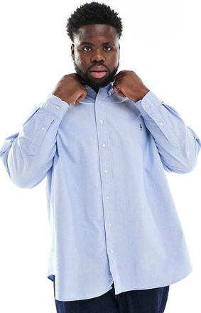 Polo Ralph Lauren Big & Tall - Camicia Oxford azzurra con logo-Blu