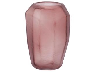Schubiger M&ouml;bel Vase Facetten Glas Matt Bordeaux H: 28 cm