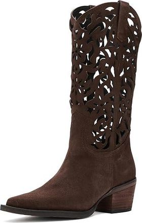 Steve Madden Albany Womens Zip Boots Brown Suede Cutout : 7.5 M, Leather