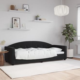 vidaXL Sof&aacute; Cama Sin Colch&oacute;n Terciopelo Negro 80x200 Cm Vidaxl