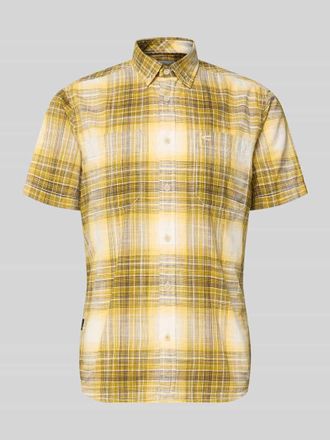 Camel Active Slim Fit Freizeithemd mit Logo-Stitching in GELB, Gr&ouml;&szlig;e 3XL