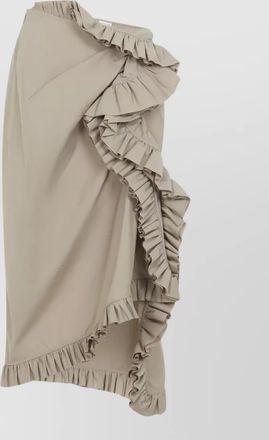 Dries Van Noten cotton asymmetric ruffled midi skirt