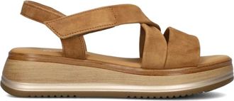 Gabor Schoenen, Dames, Bruin, 36 EU, Leer, Stijlvolle Cognac Sandalen voor Vrouwen