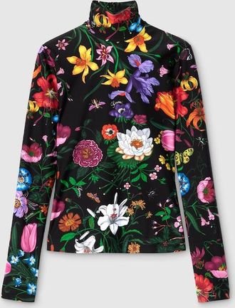 Gucci Printed Sparkling Jersey Turtleneck, Black, Ready-to-wear