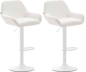 Clp Clp - Set 2 Taburetes De Bar Braga En Cuero Pu Blanco Blanco