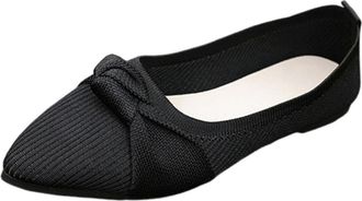 Generic Black Womens Lightweight Slip-On Flats Comfortable Mesh Design Flexible Sole for Everyday Wear