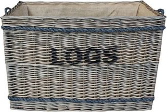 Red Hamper Wicker Large Rope Handle Log Basket