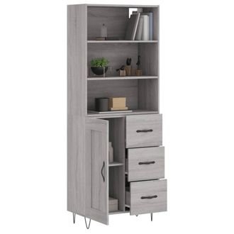 Berkfield Home Highboard Grey Sonoma 69.5x34x180 cm Engineered Wood
