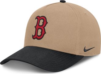 Nike Boston Red Sox Rise Nike Mens MLB A-Frame Trucker Adjustable Hat in Brown | NB1D0A3UBQ-TZD