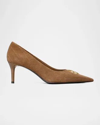 Tory Burch 65mm Charlie Quilted Suede Pumps