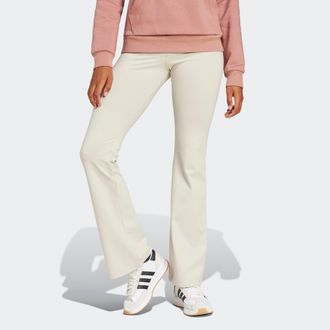 adidas Leggings ADIDAS SPORTSWEAR ESSENTIALS SMALL LOGO FLARED, Damen, Gr. XXL, N-Gr, grau (wonder alumina, wei&szlig;), Obermaterial: 90% Baumwolle, 10% Elasthan,