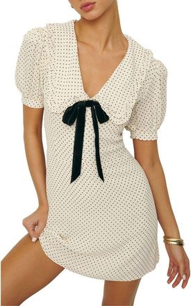 Reformation Kaylia Tie Neck Minidress in Allegra at Nordstrom, Size 12