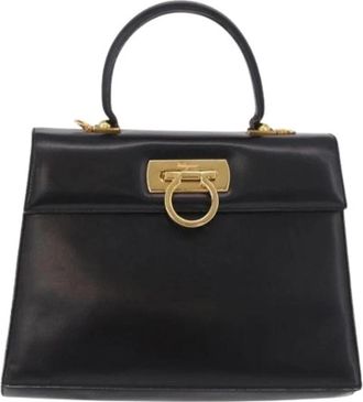 Ferragamo Pre-owned Handbag - Dames - Vintage Handtas - Zwart - ONE Size - Leer - Vintage