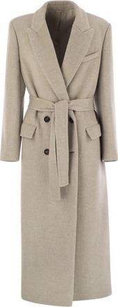 Brunello Cucinelli Dubbelzijdige Jas van Virgin Wool en Kasjmier met Sieraden