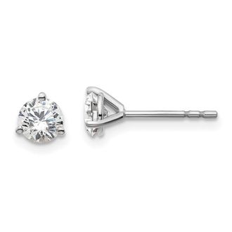 Diamond2Deal 14k White Gold 3/4 ct Round Lab Grown Diamond Stud Earrings VS Clarity, D-E Color