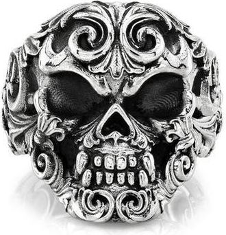 Room101 07 Filigree Skull Ring in Silver at Nordstrom, Size 9