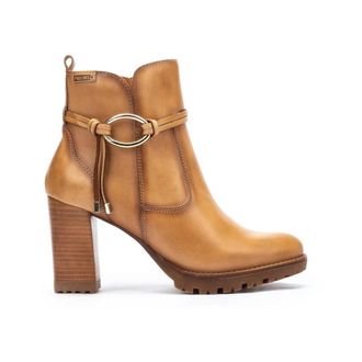 Pikolinos Stijlvolle Enkellaars voor Vrouwen - Dames - Laarzen met Hak - Bruin - 42 EU - Leer - Schoenen