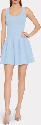 Milly Marea Knit Mini Dress In Light Blue