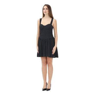 Mar De Margaritas Short Dresses, female, Black, Size: L Polka Dot Short Dress Claire