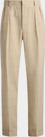 Ralph Lauren Purple Label Men & apos;s Glenn Hand-Tailored Windowpane Trouser
