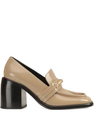 Sergio Rossi 80mm Bitt leather loafers - Neutrals