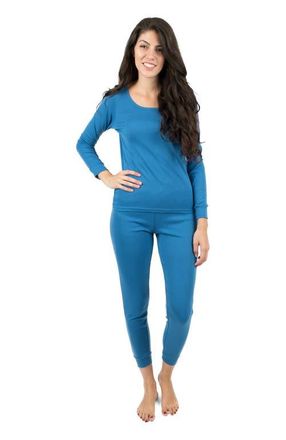 Leveret Womens Cotton Solid Matching Family Pajamas in Teal at Nordstrom, Size X-Small