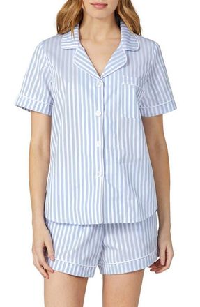 Bedhead Pajamas 3D Stripe Organic Cotton Sateen Short Pajamas in Blue at Nordstrom, Size X-Small