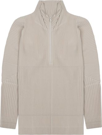 Homme Pliss&eacute; Issey Miyake Pleated Polyester Sweatshirt