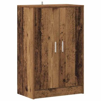Berkfield Home Shoe Cabinet Old Wood 60x35x92 cm Engineered Wood in Brown | Size: 60 x 35 x 92 cm