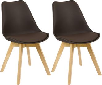 Woltu 2x Sillas De Comedor Dining Chairs Silla Tower Madera Silla De Escritorio Asiento Acolchado En Cuero Sint&eacute;tico Y Polipropileno Silla De Cocina Silla C