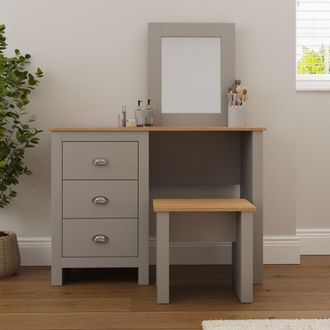 GFW Lancaster Dressing Table Set in Grey