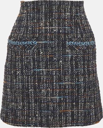 Sandro Blue Tweed Mini Skirt