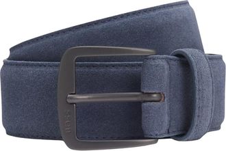 HUGO BOSS Su&egrave;de leren riem - Heren - Accessoires - Blauw - Maat: 100 CM Su&egrave;de