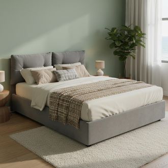 Talamo Italia Talamo Italia - Dmora - Letto Matrimoniale Dcun, Letto Contenitore Con Rivestimento In Tessuto, 100% Made In Italy, Apertura Frontale, Adatto Per Mate
