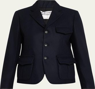 Comme Des Garçons Flap Pocket Wool-Blend Blazer