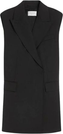 Sportmax Chaleco Largo Cruzado sin Mangas - Jackets - Mujer - Negro - S