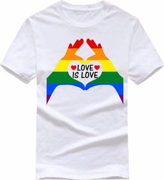 Generic Hands Print Love Gay Pride T Shirt Rainbow Tshirt Lesbian LGBT Festival Adult top