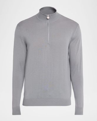 Kiton Mens Wool Half-Zip Sweater