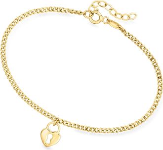 Canaria Canaria 10kt Yellow Gold Heart Lock Charm Bracelet