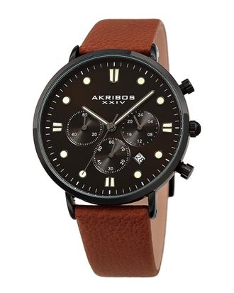 Akribos XXIV Akribos Xxiv Mens Leather Watch