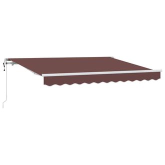 vidaXL Toldo Retr&aacute;ctil Marr&oacute;n 300 X 200 Cm Tela Vidaxl