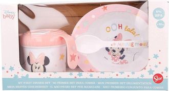 Trade Shop Trade Shop - Disney Baby Set Pappa 3 Pezzi Minnie Mouse Rosa Prima Pappa Per Bambini Asilo