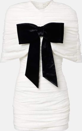 Shushu/Tong Bow-detail ruched minidress