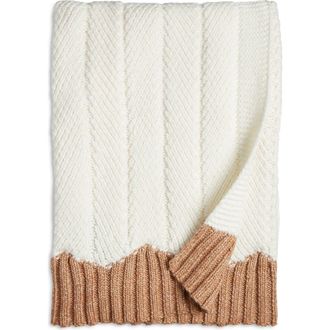 Nordstrom Sweater Knit Throw Blanket in Ivory- Tan Thrush at Nordstrom Rack