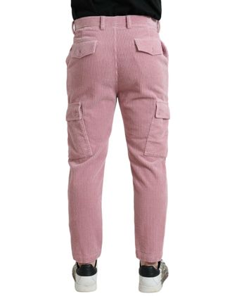 Dolce & Gabbana Mens Pink Corduroy Cotton Stretch Skinny Cargo Jeans Elastane Clothing