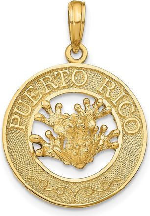 Diamond2Deal 14k Yellow Gold PUERTO RICO with Frog Pendant